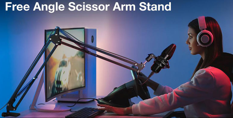 An armstand gives you extra flexibility to record the audio for the interview.