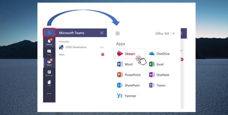 Navigate from Microsoft Teams to Microsoft Stream