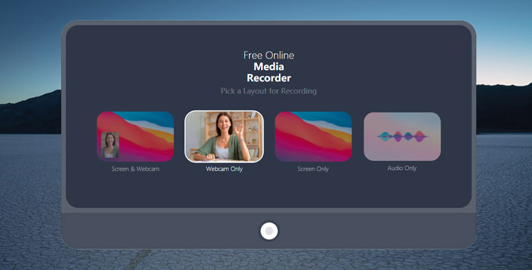 Use Veed.io to record either webcam or screen, or both